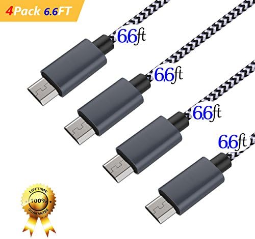 Micro USB Cable,[4-Pack] Premium Charging Cable, High Speed USB 2.0 A Male to Micro B Sync and Durable Cable for Samsung, HTC, Sony and Other Andriod Smartphone(Black&White)