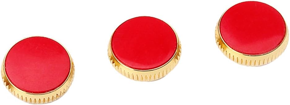 3 Pieces Gold Plated Red Stone Inlays Trumpet Finger Buttons Brass Instrument Accessories: Musical Instruments