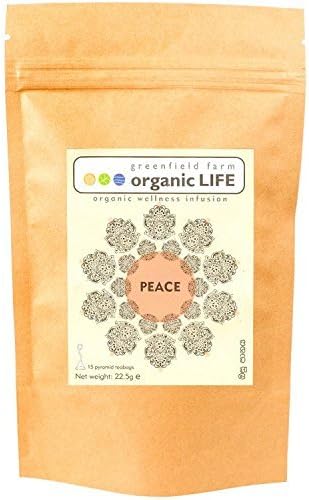 Organic Peace tea with five powerful herbs: Lemongrass, Hibiscus, Cinnamon, Peppermint, and Cardamom to Reduce Stress & Promote Sleep (15 tea bags)