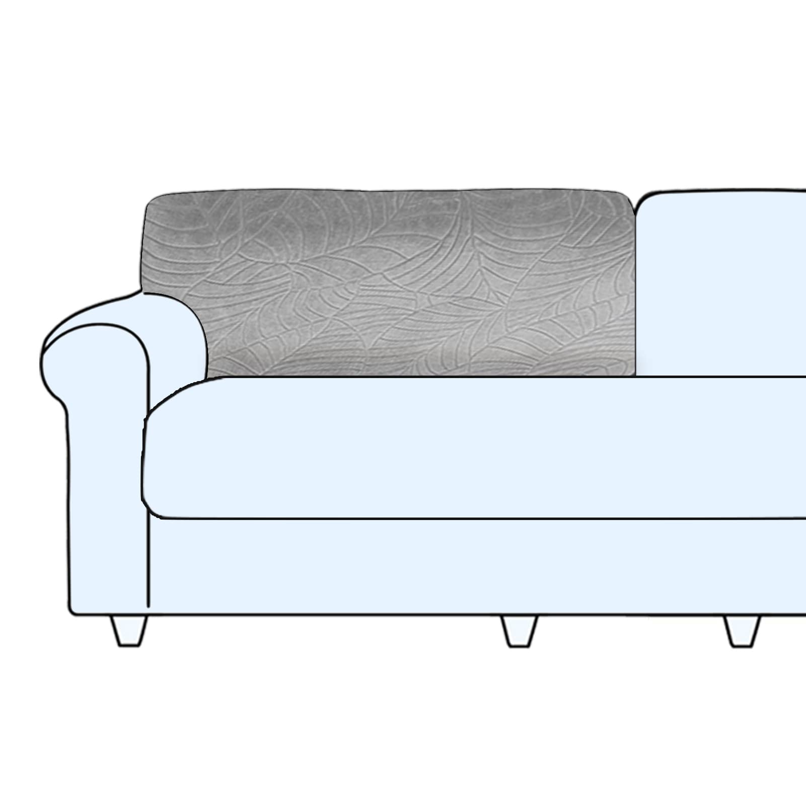 SHUOJIA Sofa Seat Cushion Cover Stretch Cushion Covers Non-slip Slipcover Cover for Sofa Seat Cushions Seat Couch Cover for Pets & Kids (Light Grey,Backrest Cover)