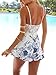 PAKULA Women's Waist Embroidered Lace Floral Print Casual Romper Short Jumpsuit