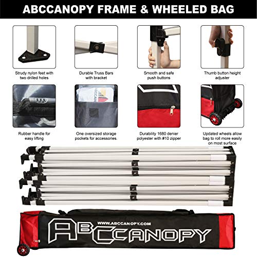 ABCCANOPY Outdoor Canopy 10x20 Easy Portable Wedding Party Tent Instant Shelter 10x20 Gazebo with Carrying Case/Bag, 6 Removable Sidewalls & Elegant Church, White