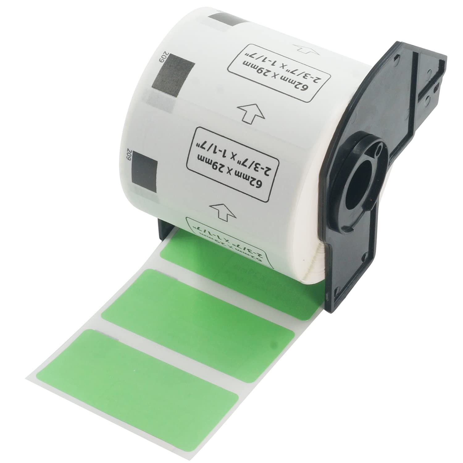 BETCKEY - 800 Green Labels Replacement for Brother DK-11209, 62mm x 29mm Small Address Labels Compatible with Brother QL Label Printers — image 1