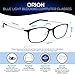 umizato Super Lightweight Blue Light Blocking Glasses for Men Women - Computer Gaming, Minimalist Design, Anti-Glare UV Filter Blocker, Reduce Eye Strain, Migraine, Light Sensitivity (Orion in Black)