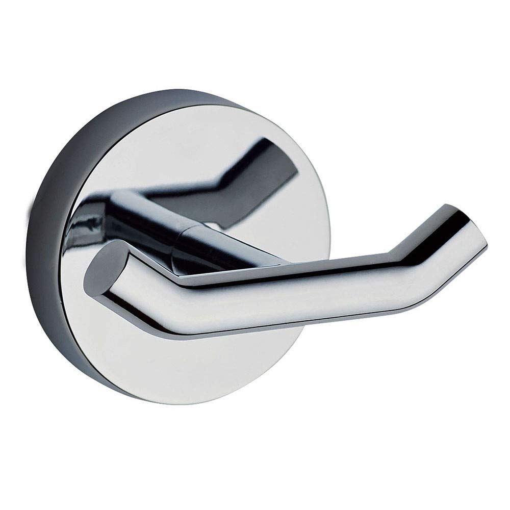 Kibath 326454 Accessory Design ME Bathroom Hanger Finished in Gloss Installation Options: with Screws/with Adhesive 3 m, Shiny Chrome