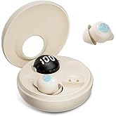 CuiSuto Sleep Earbuds for Side Sleepers Wireless Bluetooth Headphones Mini Invisible Earplugs Small Design Comfortable in-Ear Ear Buds Noise Blocking for Sleeping Working Hiking-Off White