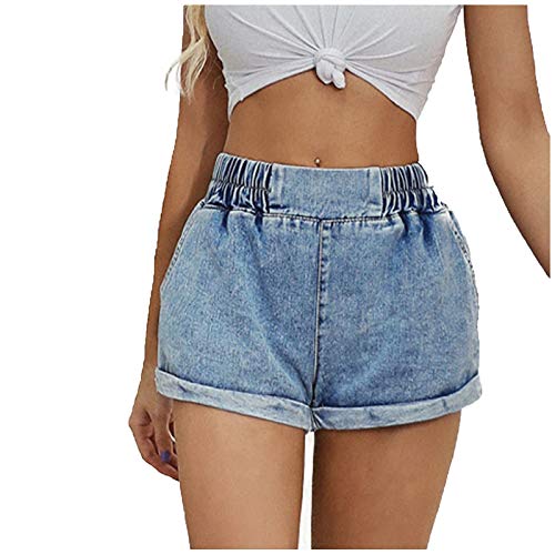 ZAKIO Women Summer Casual Washed Ripped Hole Denim Shorts High