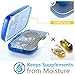 Moisture Proof Pill Sorter Organizer Box Dispenser Home Supplement Holder Portable Vitamin Jumbo Size 8 Compartment Airtight Travel Pill Container Daily Medicine