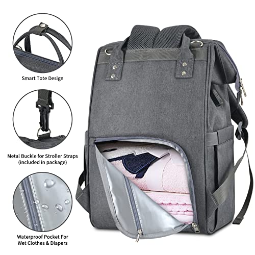 Diaper Bag Backpack, Mokaloo Large Baby Bag for Boys & Girls,Travel Backpack with USB Charging
