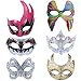 Coxeer White Masks, 6PCS DIY Unpainted Masquerade Masks Plain Halloween Half Face Masks