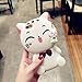 Samsung Galaxy S5 Case, Maoerdo Cute 3D Cartoon White Plutus Cat Lucky Fortune Cat Kitty with Bow Tie Silicone Rubber Phone Case Cover for Samsung Galaxy S5