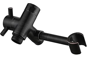 PDPBath Solid Brass Shower Arm 3 Way Shower Diverter Valve for Hand Held Showerhead and Fixed Spray Head, G1/2 Universal Connection - Oil Rubbed Bronze