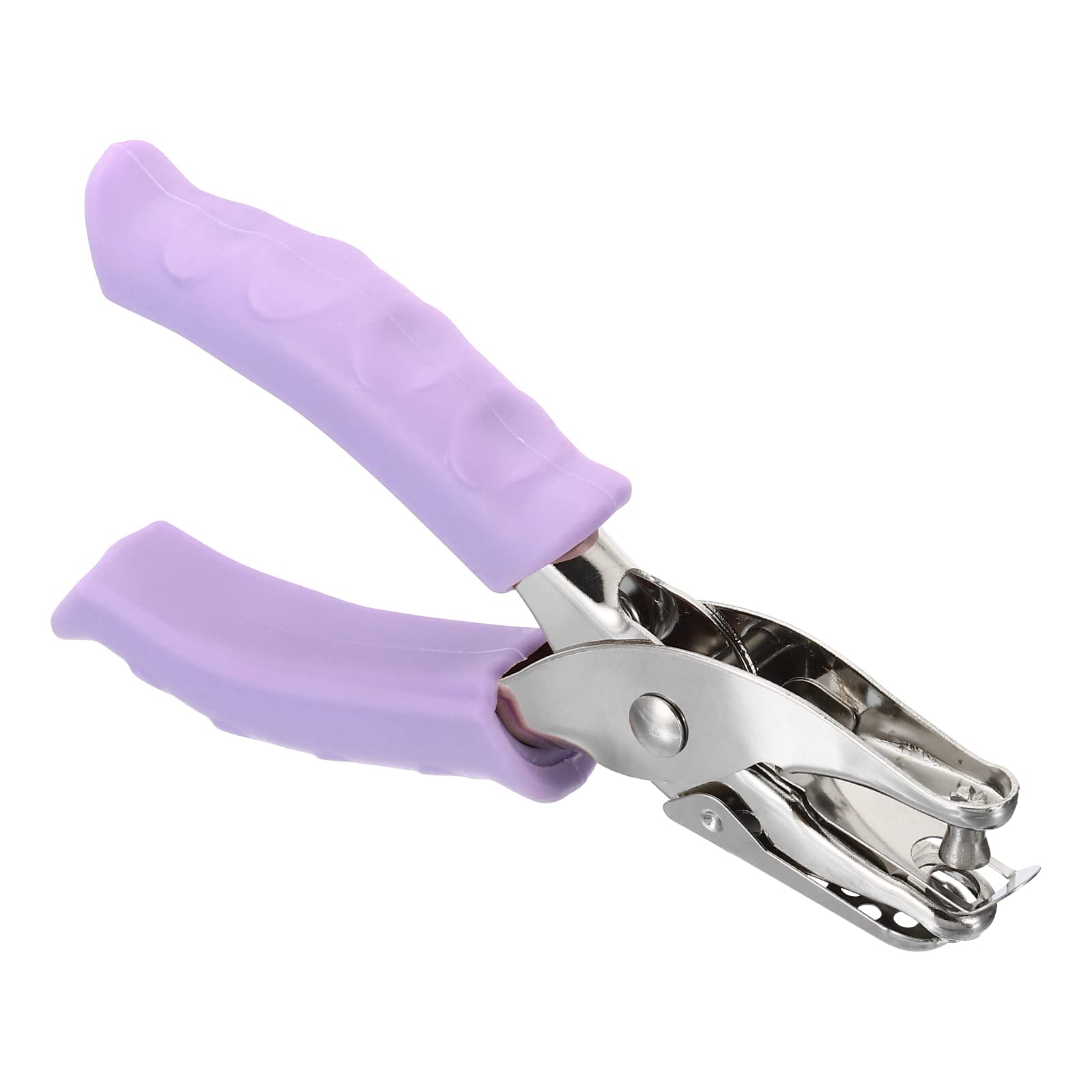 PATIKIL 1/4" Single Hole Punch, Handheld Hole Puncher with Soft Grip Metal Paper Puncher for Tag DIY Craft Scrapbook Ticket, Purple