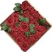 Jing-Rise 50PCS Fake Roses Real Looking Artificial Flowers For DIY Wedding Bouquets Centerpieces Baby Shower Party Home Office Shop Hotel Supermarket Decorations (Dark Red)