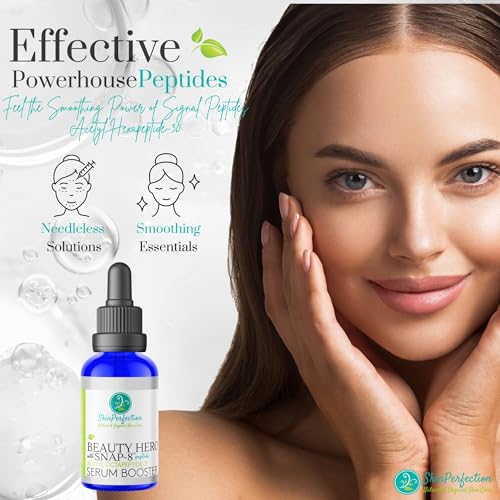 Skin Perfection Snap 8 Peptides Serum for Face - Anti Aging Peptide Serum for Fine Lines & Wrinkles - Diy Peptide Face with Hyaluronic Acid Crows Feet Diy Mix with Any Skincare 0.5oz
