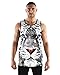 iHeartRaves White Tiger Men's Rave Tank Top Shirt (Medium)