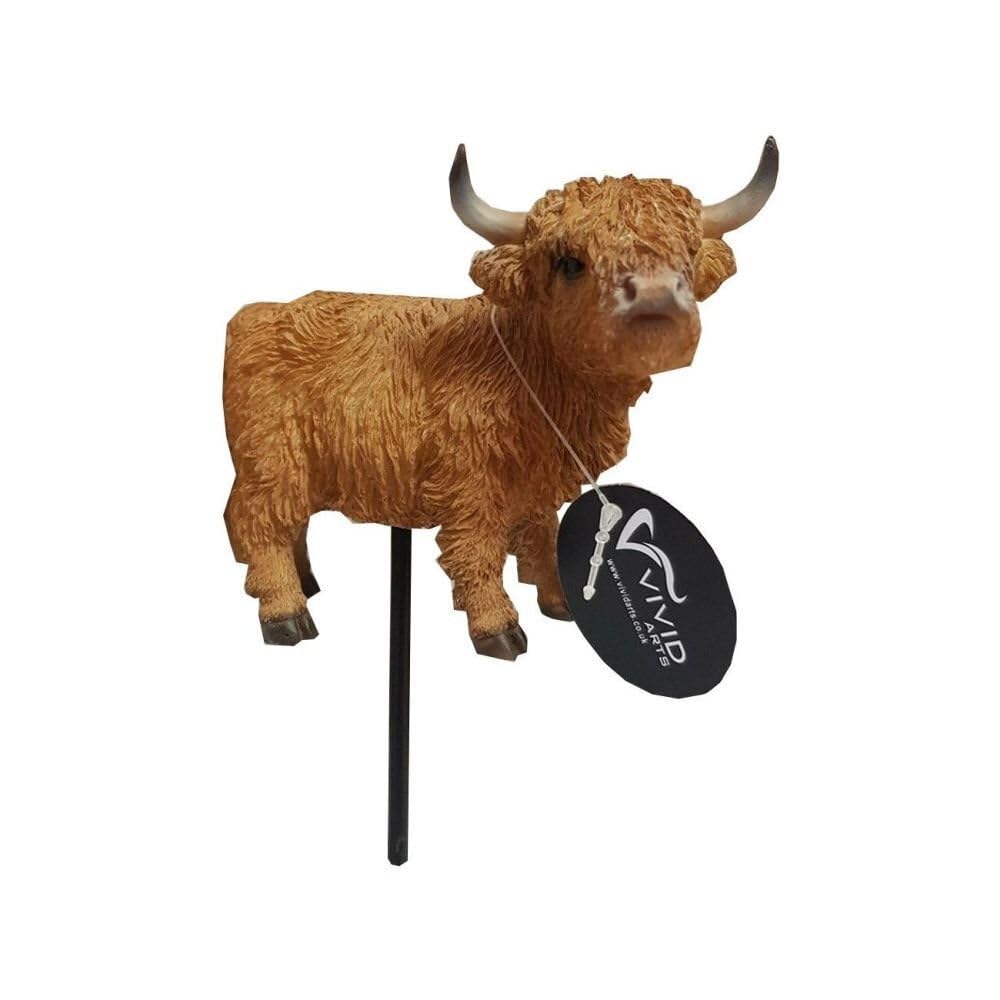 Vivid Arts - Plant Pals - Highland Cattle Home or Garden Decoration (PLP-122)