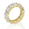 WusaiB Hip Hop Diamond Ring Iced Out Diamond CZ Band Ring Couple Micro Zircon Ring Love 18K plaqué Or Strass Bague…