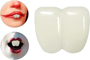 TOWNUS Fake Buck Teeth for Halloween Clown Bunny Witch Cosplay Carnival Costume Dress Up Performance Beige