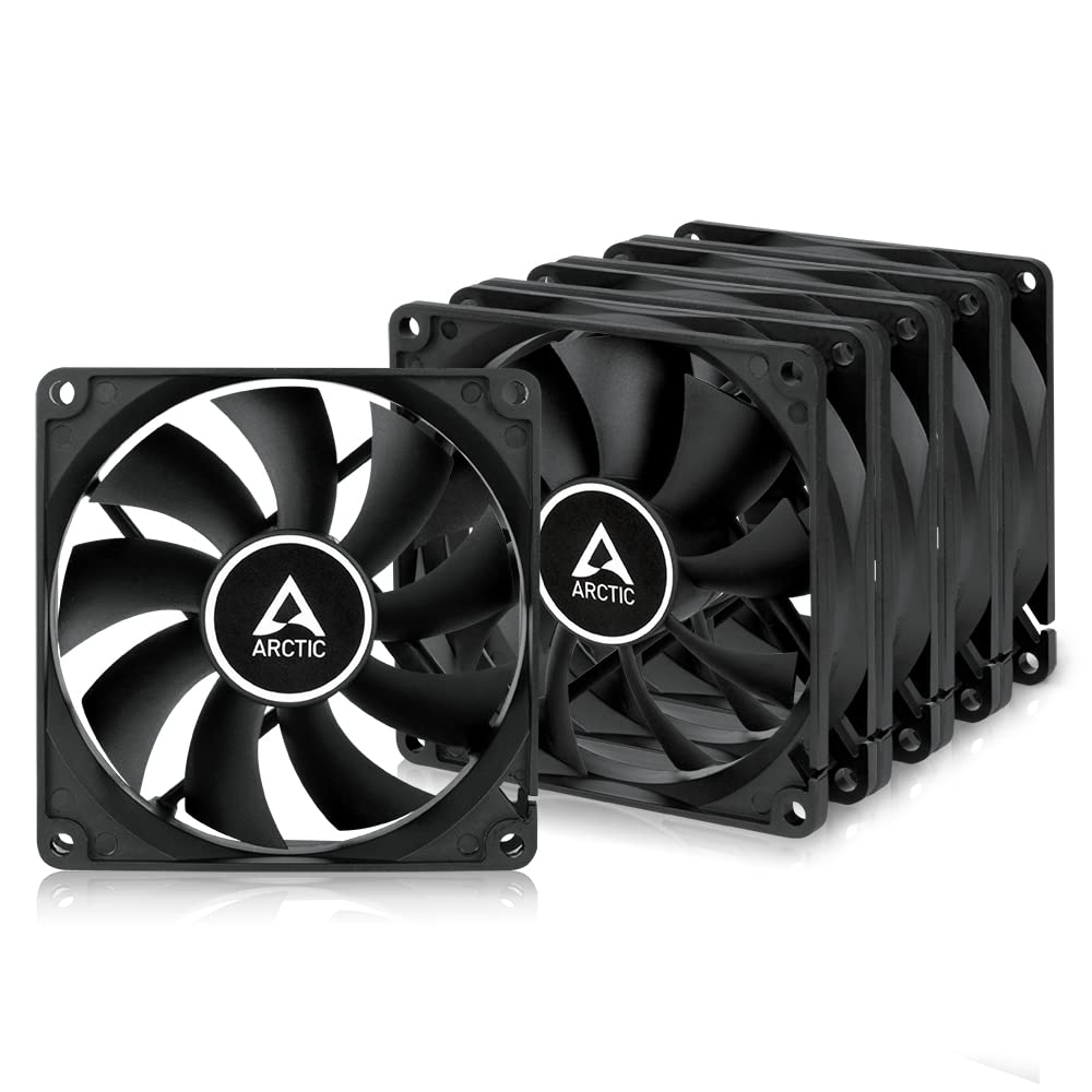 ARCTIC F9 PWM PST (5 Pack) - PC Fan, 92mm Fan, PC Case Fan, PWM PST Case Fan with PWM Sharing Technology (PST), quiet motor, Computer, Fan Speed: 150-1800 rpm - Black