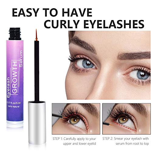 Eyelash Growth Serum Eyebrow Growth Treatment Eyelash Serum Booster Brow Serum Lash Enhancer Irritation Free Formula for Longer Fuller Thicker Lashes
