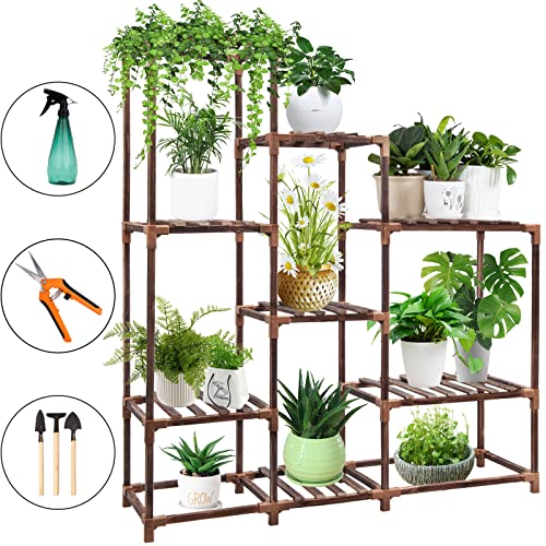 Plant Stand Indoor Outdoor with Spray Bottle and Gardening Pruning
