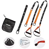 Fitness Exercise Equipment Bodyweight Suspension Training Kit Resistance Bands Trainer Kit Home Gym Bundle Workout Bands Training System | Training Straps for Full Body Exercises + Wall Mount Bracket