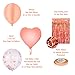 Confetti Balloons Rose-Gold Metalic for Party - Decoration Set (36) with 12-inch Latex Balloons, Confetti Balloons, 18-inch Heart Foil Balloons, Foil Curtains, Ribbons. Party Supplies 2020 Decorations