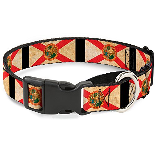 Buckle-Down Florida Flags/Black Martingale Dog Collar, 1.5" Wide-Fits 16-23" Ne…