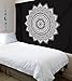 Madhu International Mandala Tapestry Wall Hanging Psychedelic Hippie Bohemian Tapestries Indian Bedding Wall Decor (Black & White, Twin(54x82Inches)(140x210cms))