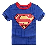 StylesILove Super Hero Soft Cotton Boy Tee Shirt (4T, Superman Blue)