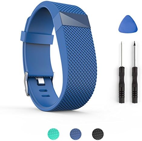 Bands For Fitbit Charge HR,Topopo Replacement Strap Bands withTools for Fitbit Charge HR Activity Fitness Tracker (Blue L)