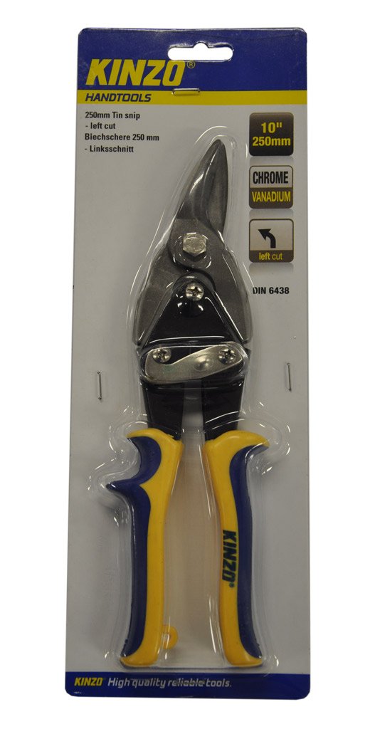 KINZO 71852 CRV Left Cut Tin Snip - Yellow/ Blue