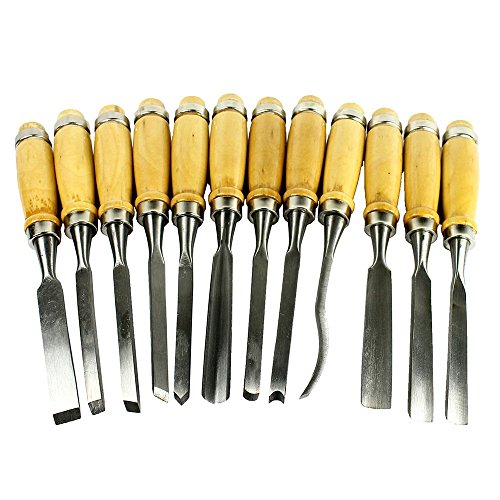 Driak Professional 12 Piece Wood Carving Hand Chisel Tool Set