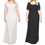 Samtree Womens Full Lace Plus Size Bridesmaid Wedding Cocktail Party Maxi Dress