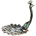 Home-X Peacock Enameled Pewter Ring Jewelry Holder