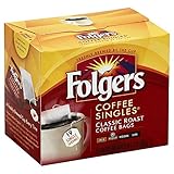 Folgers Classic Medium Roast Coffee Singles Serve Bags, 19 Count (Pack of 8)