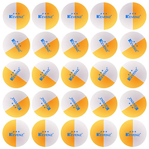 image for KEVENZ 50-Pack 3-Star Plus 40mm Orange White Table Tennis Balls,Advanc