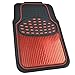 BDK Real Heavy Duty Metallic Rubber Mats for Car SUV and Truck (Red Black) - All Weather Protection, Trimmable