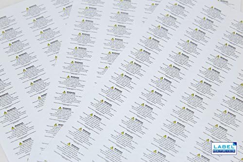 Wax Melt Warning/Safety Labels/Stickers. 65 per Sheet perm Adhesive. (10 Sheets)