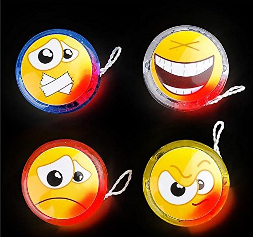 Rhode Island Novelty 2" Light-Up Emoticon Yoyo | Assorted Designs | 12-Pack