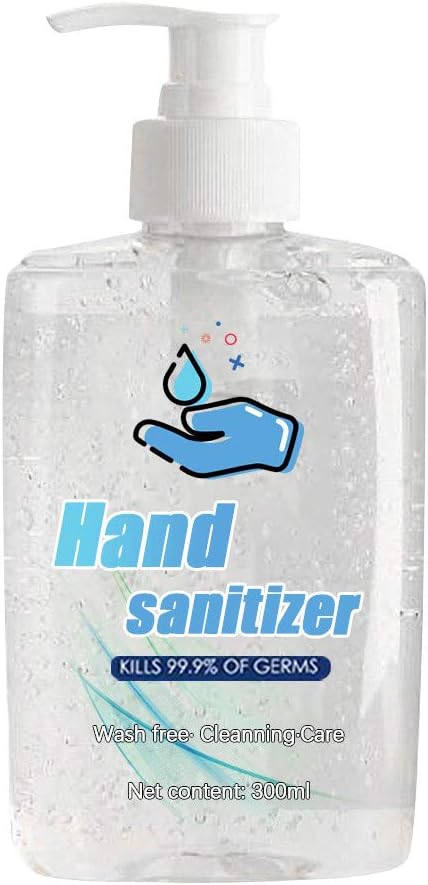 Refreshing Hand Sanitizer Gel, Washless Hand Soap Gel, 300ML Super-Large Capacity, Long-Lasting Speed Dry Hand Lotion