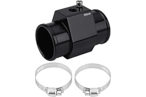 Water Temp Joint Pipe, Keenso Aluminum Car Water Temp Temperature Joint Pipe Hose Sensor Gauge Adapter Black(38mm)