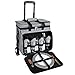 Picnic at Ascot Original Insulated Picnic Cooler with Service for 4 on Wheels-Designed & Assembled in the USA