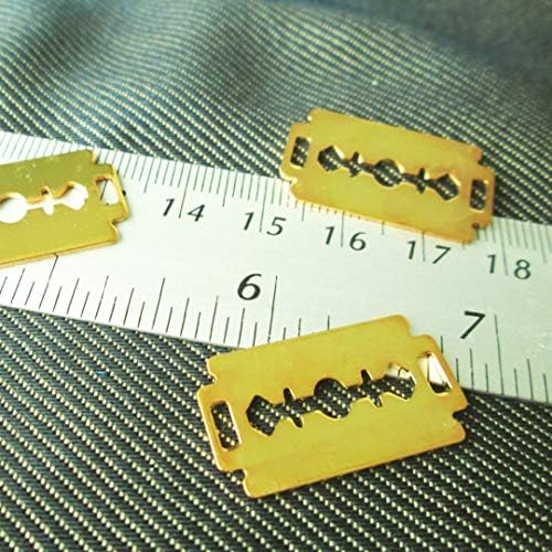 6 Pcs of Razor Blade Gold Color Plated Pendant Supplies (NS045)