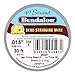 Beadalon 49 Strand Stainless Steel Bead Stringing Wire, .015 in / 0.38 mm, Bright, 30 ft / 9.2 m
