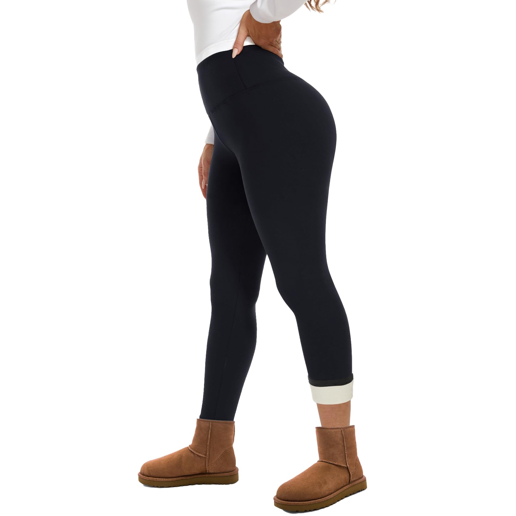 Photo 1 of GAYHAY Fleece Lined Leggings for Women – Thick Thermal Warm Insulated Soft Black High Waisted Tummy Control Running Yoga Workout Pants for Winter Cold Weather