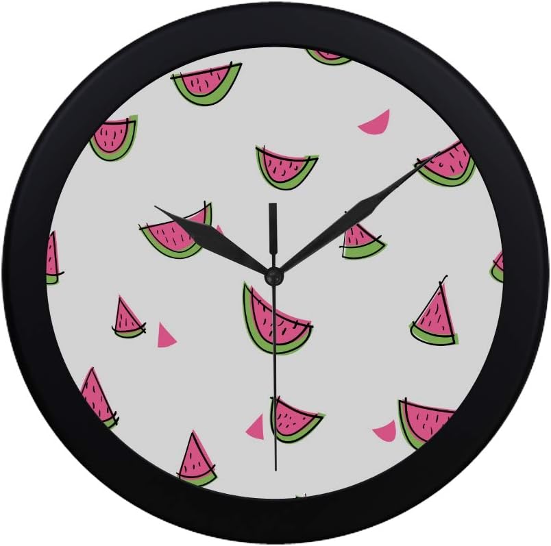 Chawzie Modern Simple Watermelon Summer Fruits Wall Clock Indoor Movement Wall Clcok for Office,Bathroom,livingroom Decorative 9.65 Inch