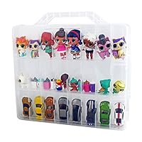 Bins & Things Toys Organizer Storage Case with 48 Compartments Compatible with LOL Surprise Dolls, LPS Figures, Shopkins and Lego Dimensions (Clear)