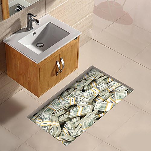 Cozyvie 3D Vivid Funny Removable Bumper Stickers Break Through the Wall Vinyl Wall Sticker/Floor Stickersr (Stacks of Banknotes) 9058cm